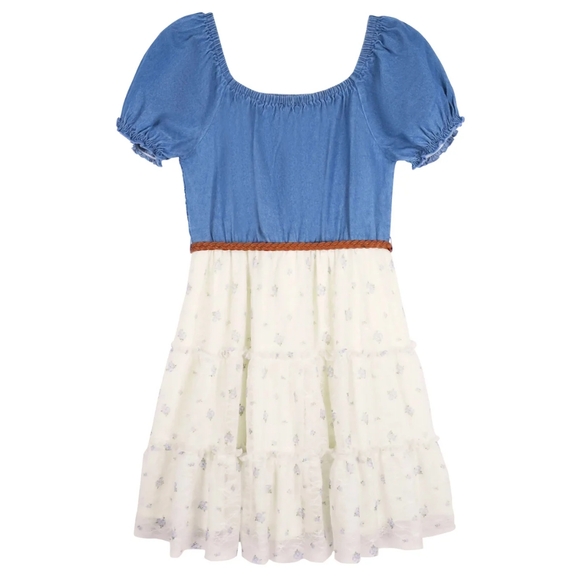 New Youth Girls' Size XS- 5/6 Denim and Dress with Belt - Picture 1 of 6